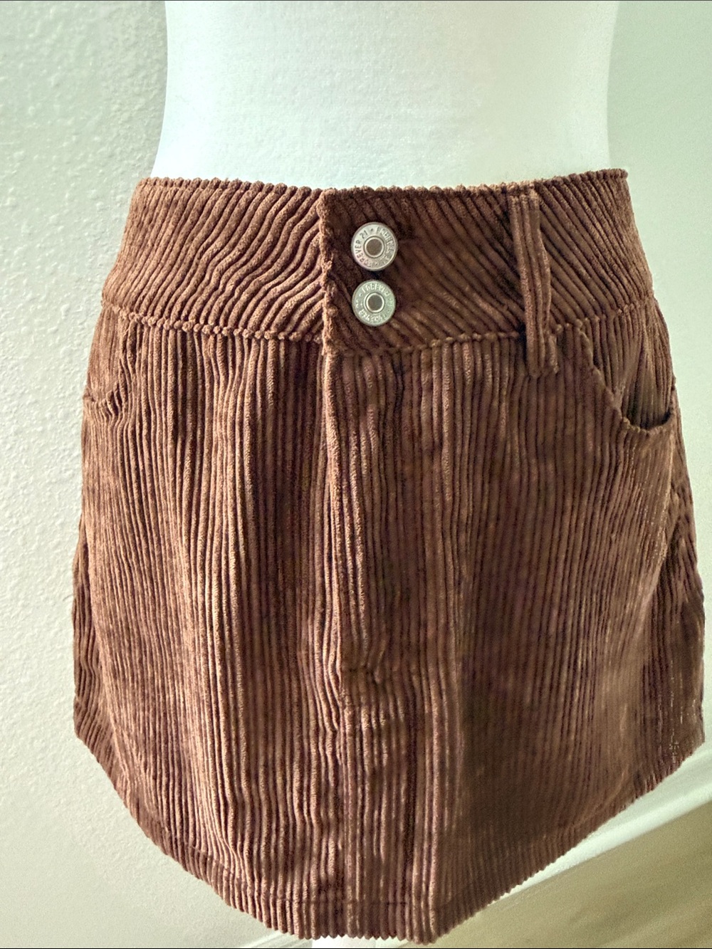 Forever 21 Chocolate Brown Corduroy Mini Skirt